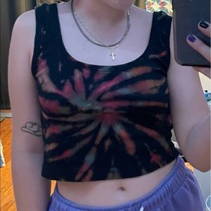 BLACK TIE DYE TANK TOP
